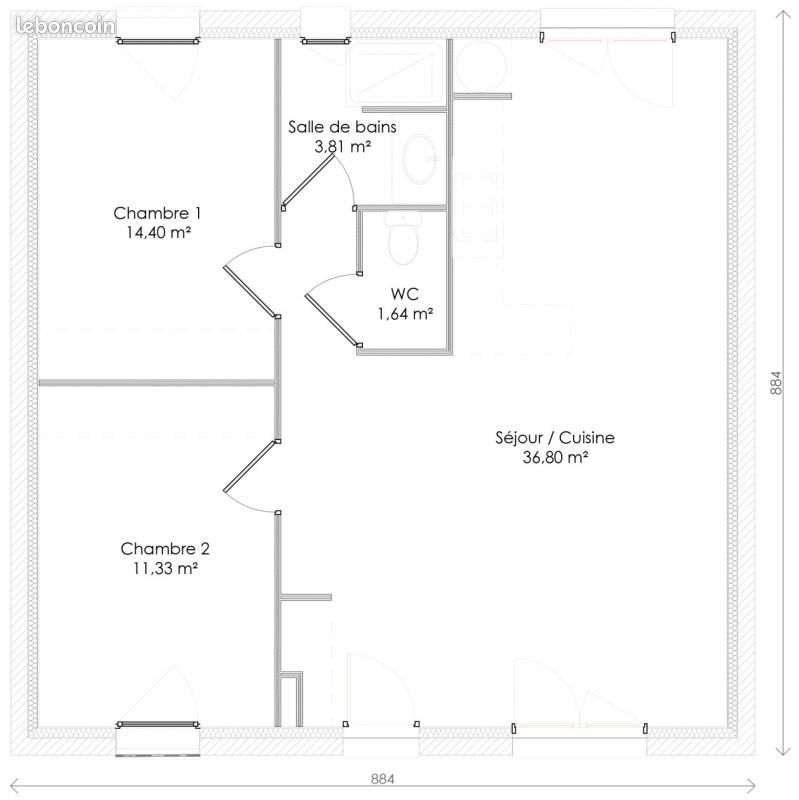 Maison 3 pièces 65 m² - Saint-Palais-sur-Mer 17420 (image principale 5)