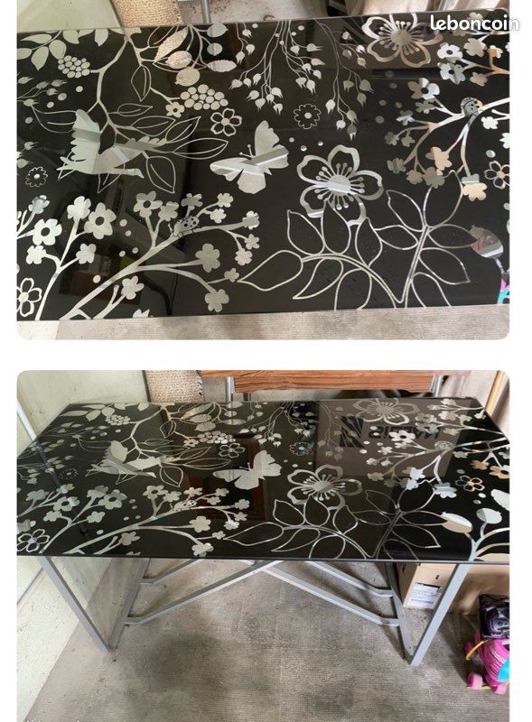 URGENT Table verre trempée + pieds (image 1)