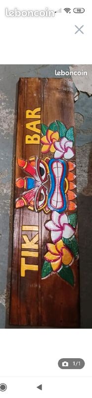 Planche Tiki 100 cm en bois d albesia modèle Tiki bar (image 1)