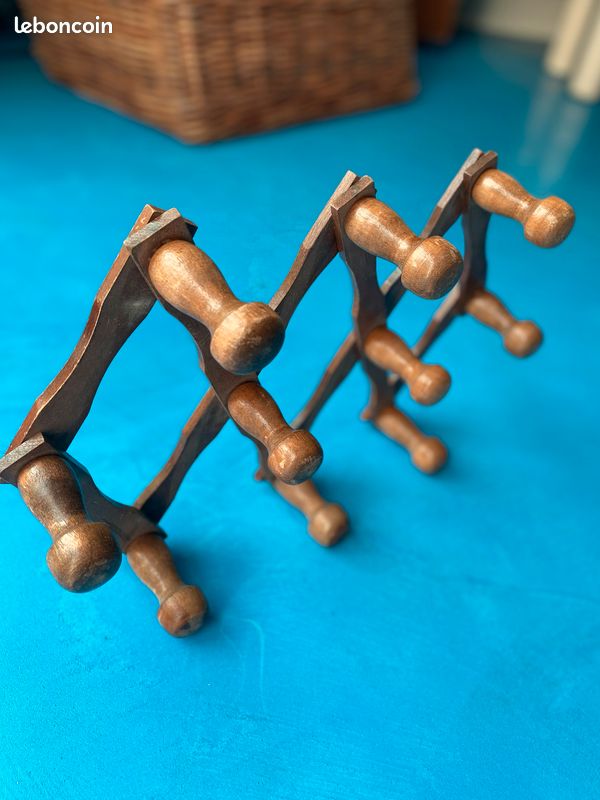 Porte-manteau en bois extensible années 40/50 (image 1)