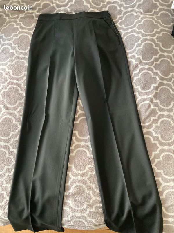 Pantalon fluide noir Caroll T.38 (image 1)