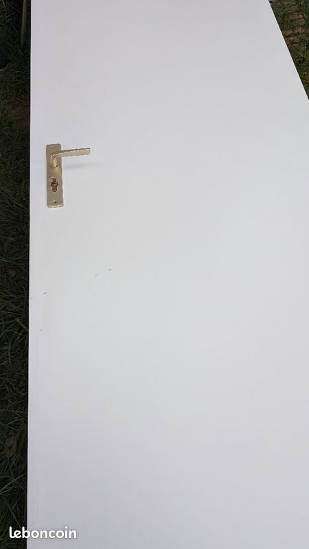 Porte d'entrée blanche en acier (image 1)