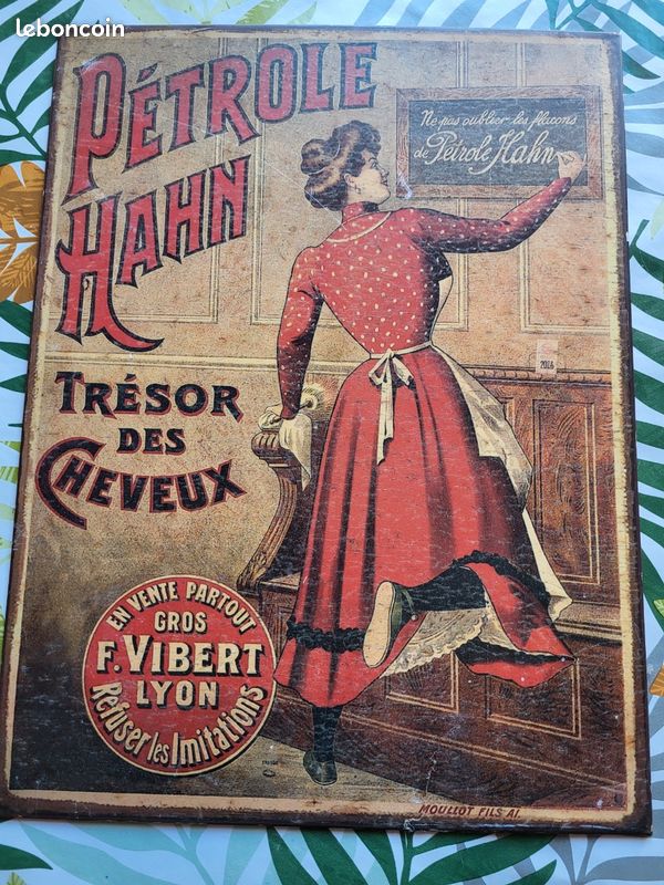 Affiche ancienne Pétrole Hahn Vibert Lyon archive 1900 59 X 43 cm
