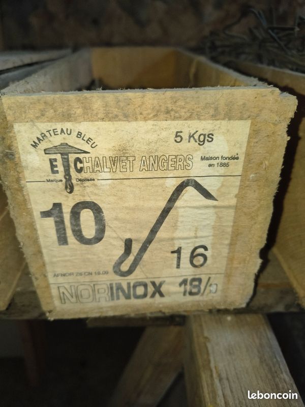 Lot crochet ardoise inox 18/10 boite de 5kgs (image 4)
