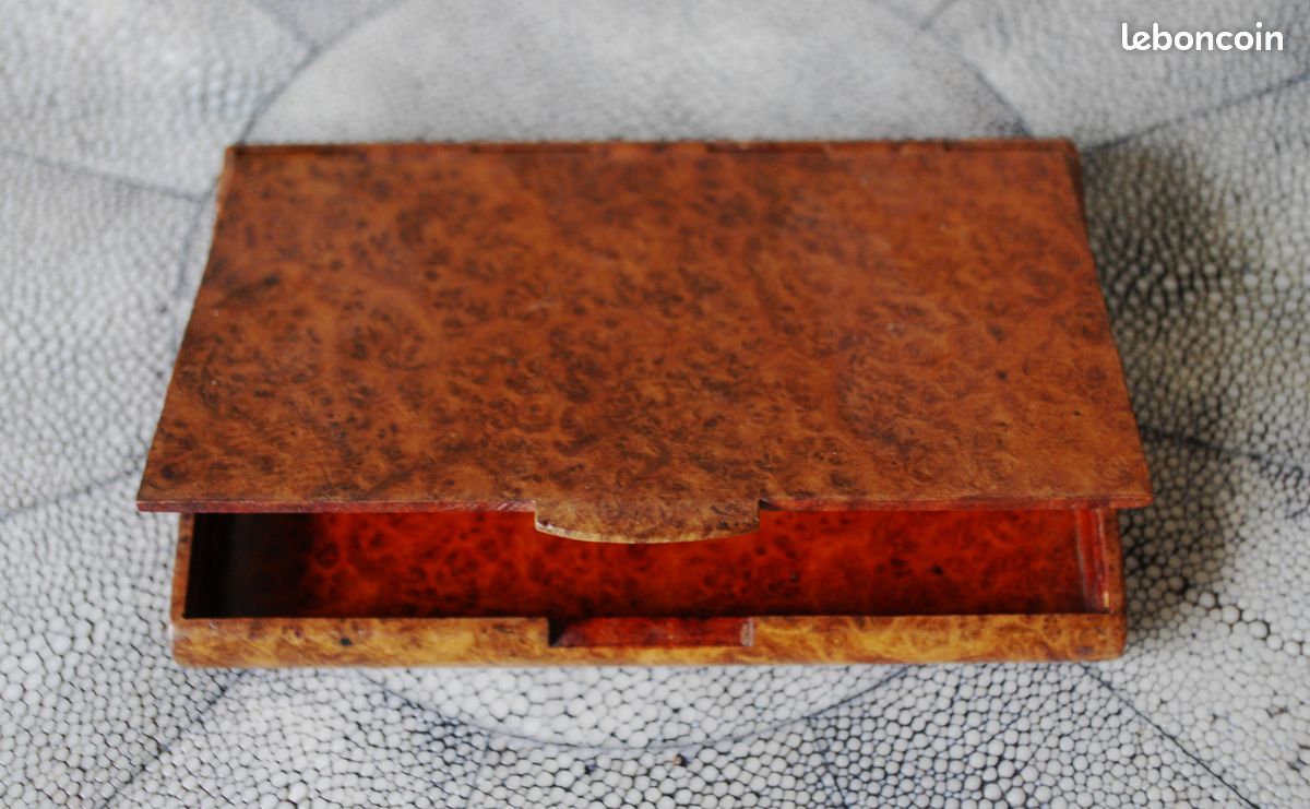 Petite boite de bureau époque art déco en loupe de thuya en excellent état (image 9)