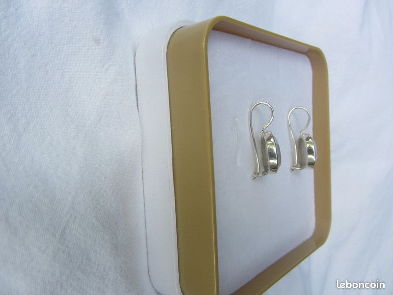 Boucles d'oreilles en argent et calcédoine véritables neuf (image 8)
