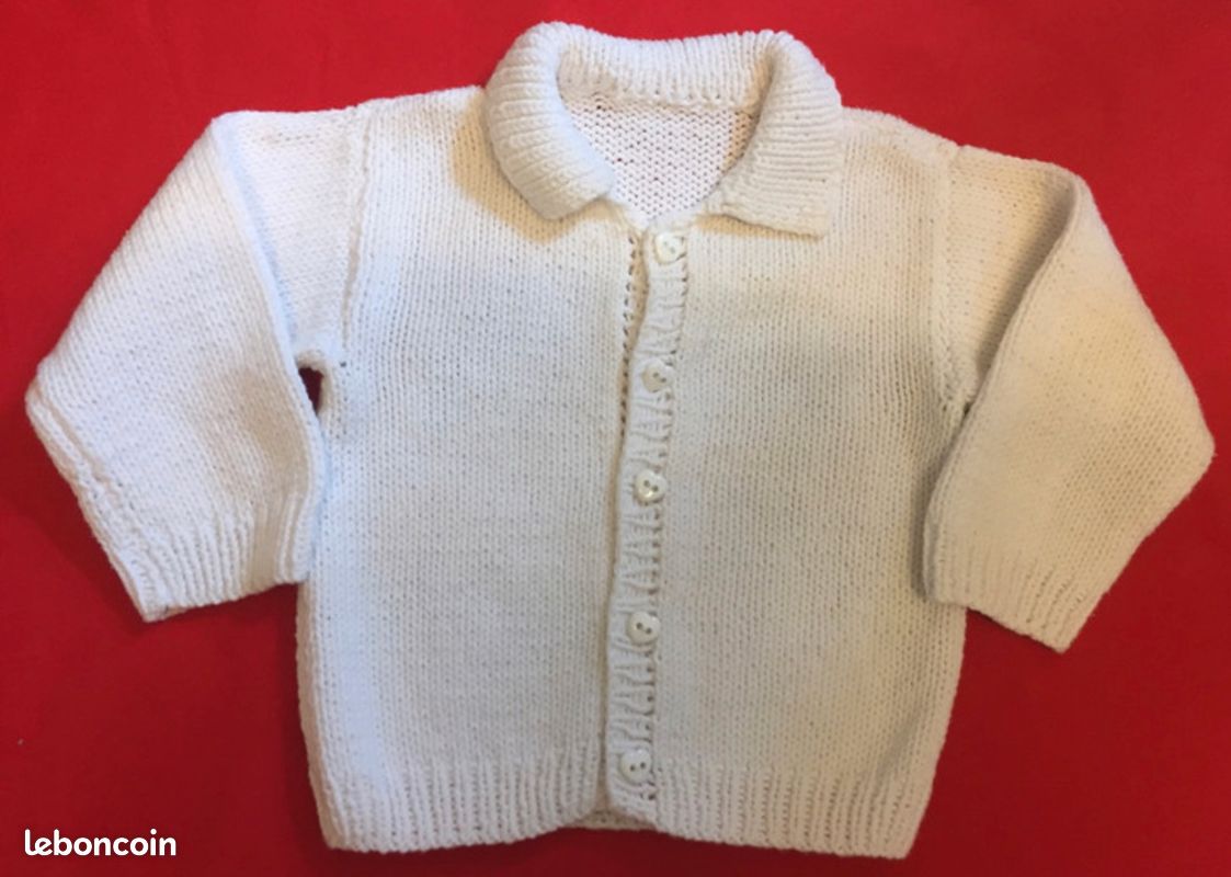 Gilet (veste) en coton 2 ans fait main (image 1)