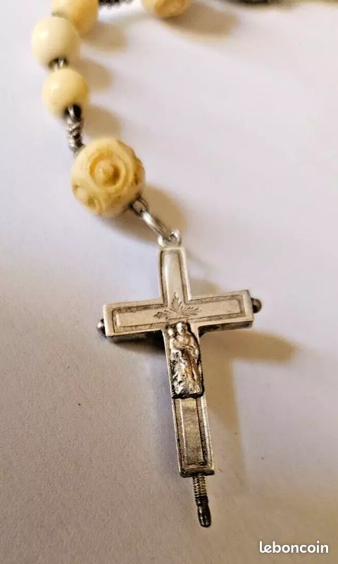 SUNNYCLUE 1 Boîte 40 Pièces 8 Styles Chapelet Croix Charmes Argent Crucifix Chapelet Charme Vacances De Pâques Or Tibétain Alliage Ovale Lustre Liens Charme Pour La Fabrication De Bijoux Breloques Fou