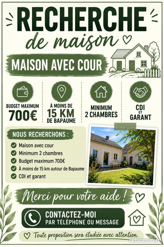 Maison 3 pièces 75 m² · à Beaumetz-lès-Cambrai · 75 m² · 700 €/mois