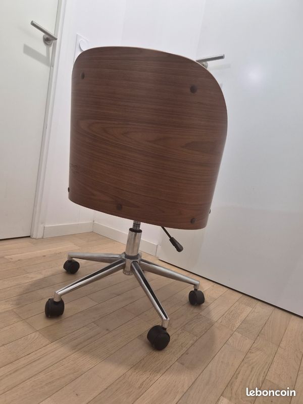 Chaise de bureau - Simili cuir - Noir - Hauteur ajustable (image 7)