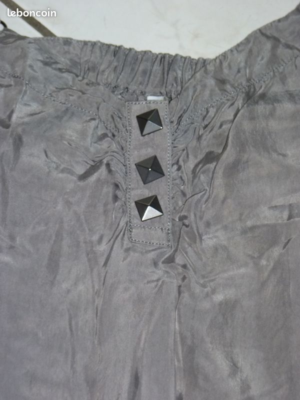7 FOR ALL MANKIND Combishort gris S 36/38 Cupro (image 2)