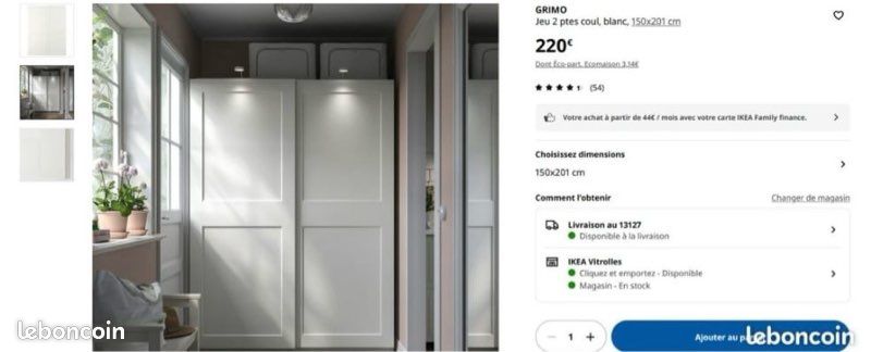 Portes coulissantes IKEA GRIMO PAX (image 1)