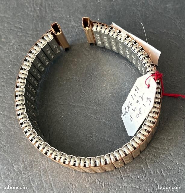 Bracelet De Montre Vintage Rowi Fixo-Flex En Métal - Taille 13 Cm - Occasion