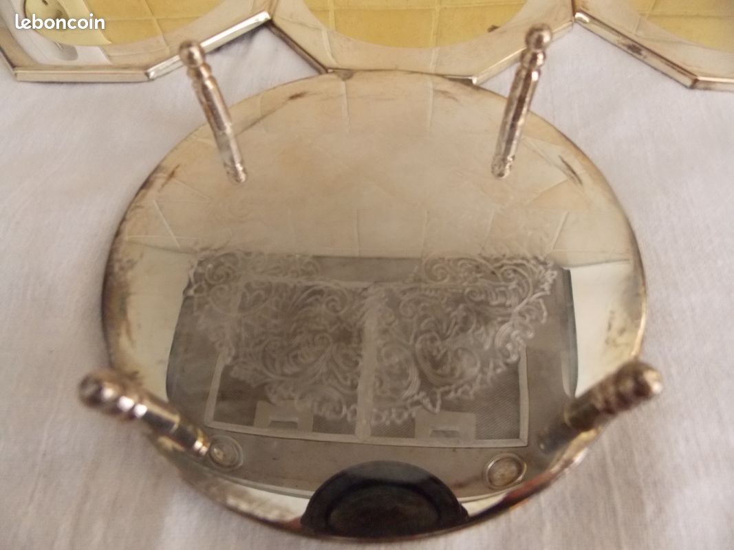 Lot de 6 sous verre en métal argenté (image 4)