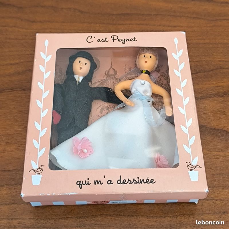 Ancienne Poupée De Mariés Sandrine – Création Française En Boîte, Années 60/70