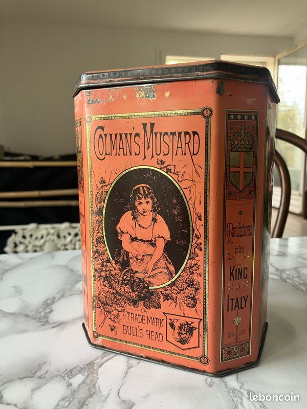 Boîte publicitaire Colman’s Mustard ancienne (image 1)