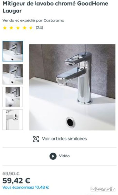 Mitigeur de lavabo chromé Laugar (image 1)