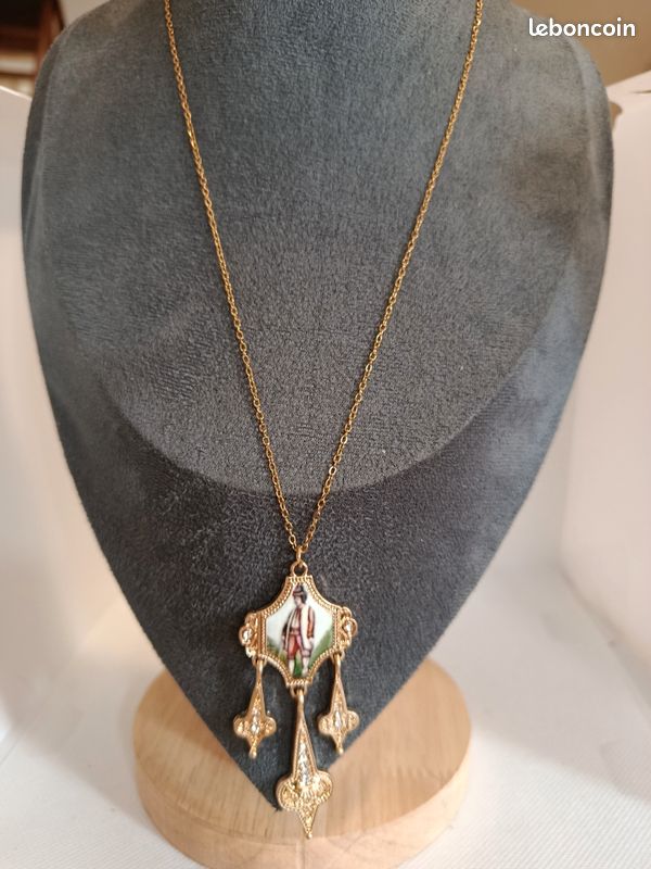 Collier Baroque Long Pour Femme - Pendentif épais Multicolore En Alliage Pierre, Neuf
