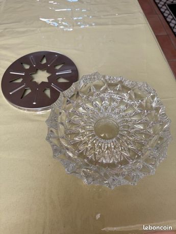 Dessous De Plat En Cristal Transparent - Vintage, Bords Dentelés