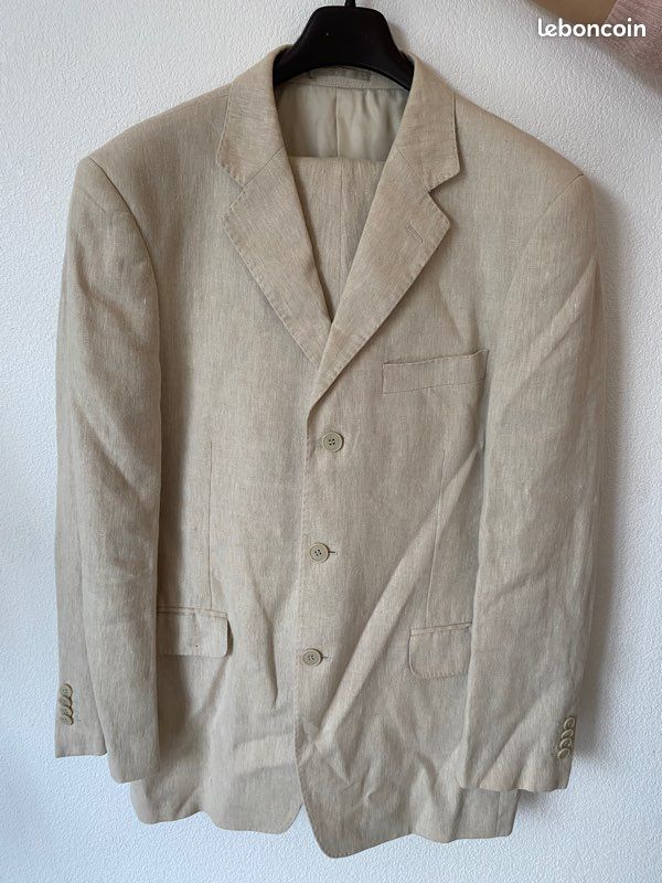 Costume Homme Armand Thiery - 2 Pièces, Laine Grise, Taille 54, Fait Main, Neuf Sans étiquettes