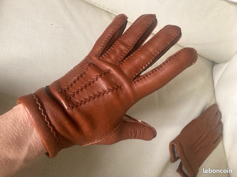 Gants Femme En Cuir Brun Taille 7 - Neufs Avec étiquettes (marque Herlaine)