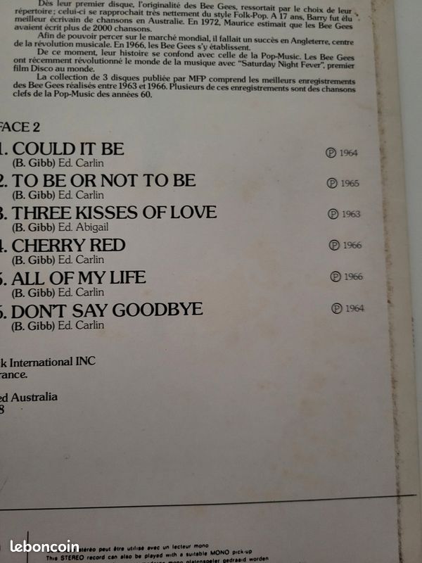 Disque vinyle The Bee Gees (image 10)
