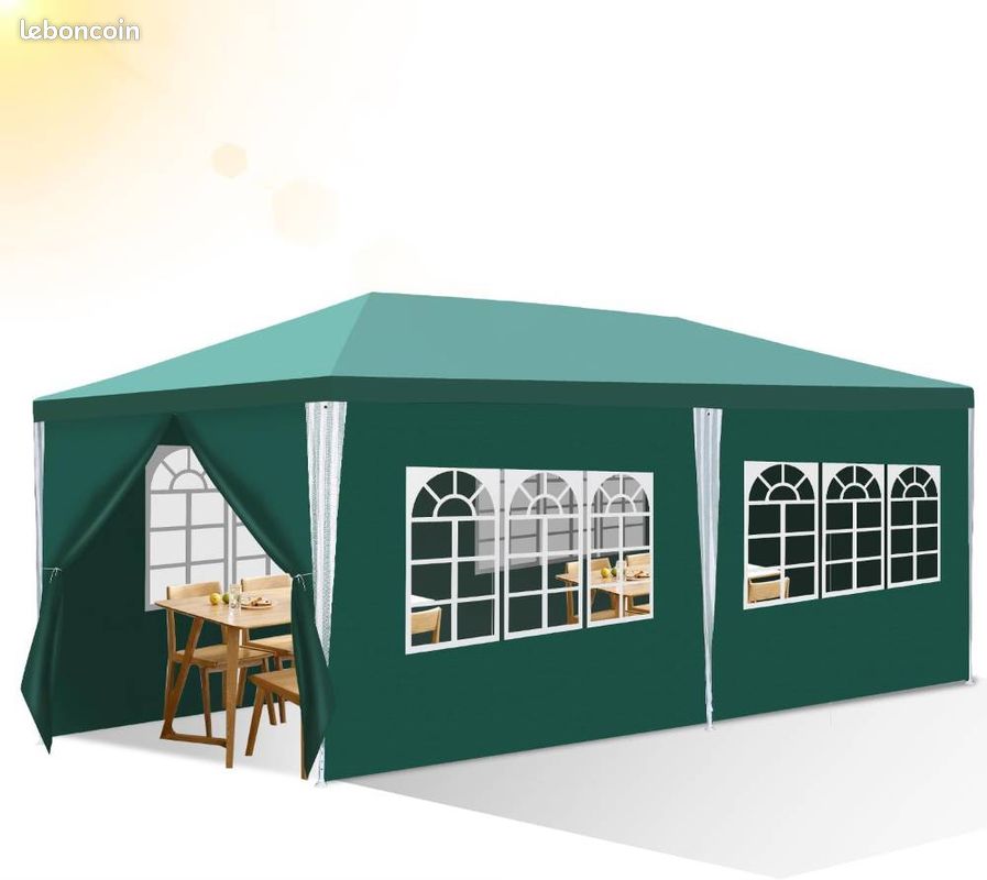 Tonnelle de jardin étanche – 3x6m - Verte- Neuve – Livraison gratuite ⭐ ⭐ ⭐ (image 3)