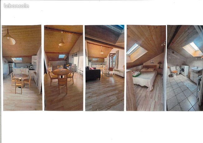 Loue studio meublé, 28m² carrez- 42m² au sol, plein centre du village, dernier étage