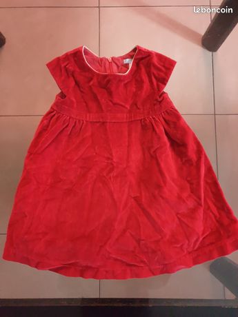 Robe de fête/noël Obaïbi velours rouge fille ans Vêtements