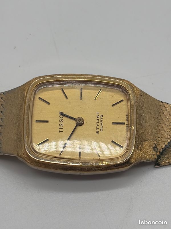 Montre Tissot Stylist Quartz vintage dorée - À restaurer - Pièce collection (image 5)
