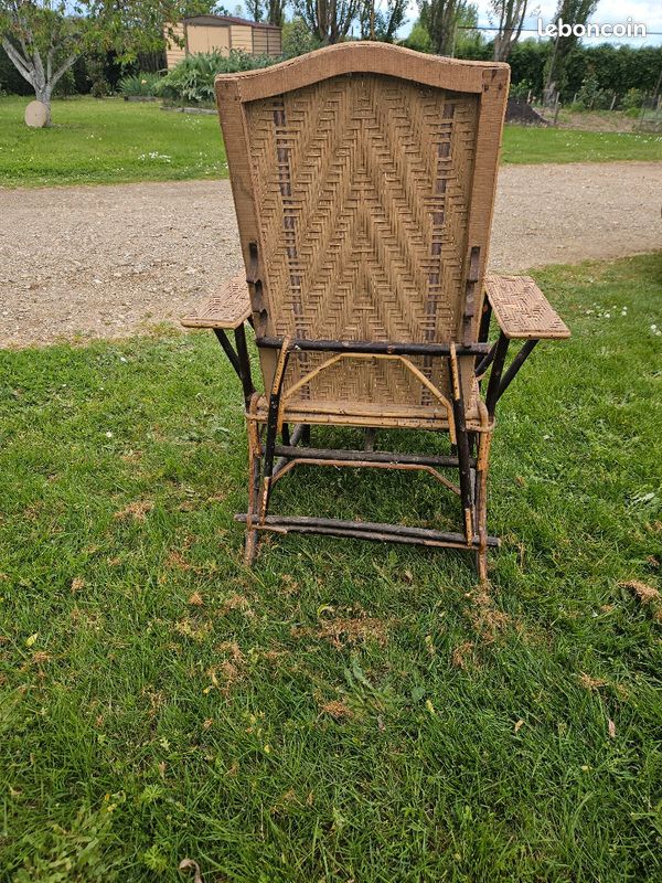 Chaise en osier vintage (image 4)