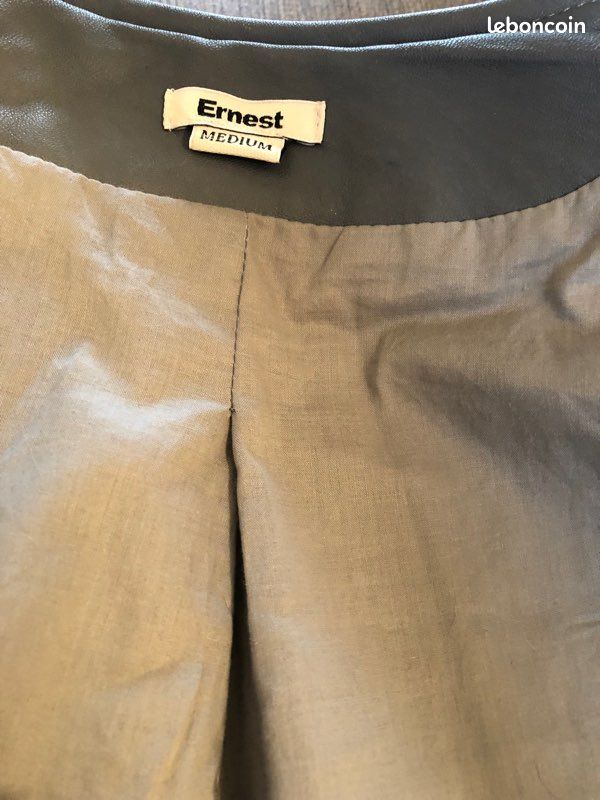 Manteau 3/4 en cuir d’agneau souple taille 40/42 gris (image 7)
