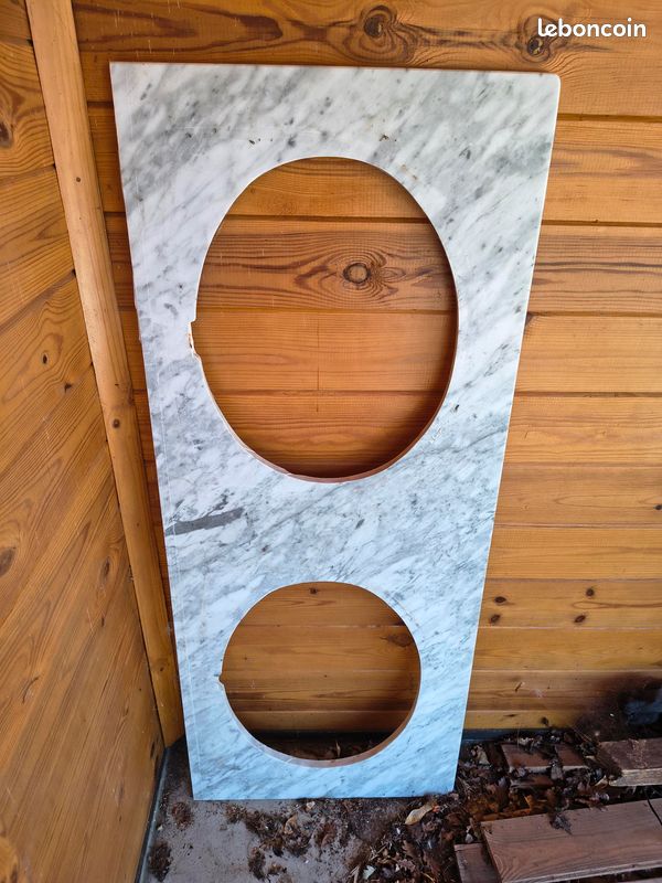 Plaque marbre pour double vasque (image 2)