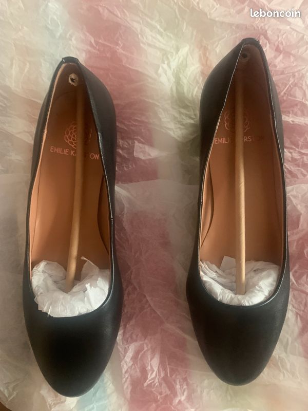 Escarpin cuir noir (image 1)
