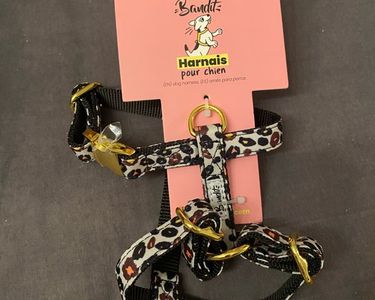 Harnais Pour Chien Wild Wouf Léopard - Taille XS En Nylon Avec Boucles Laiton - Style élégant Et Ajustable