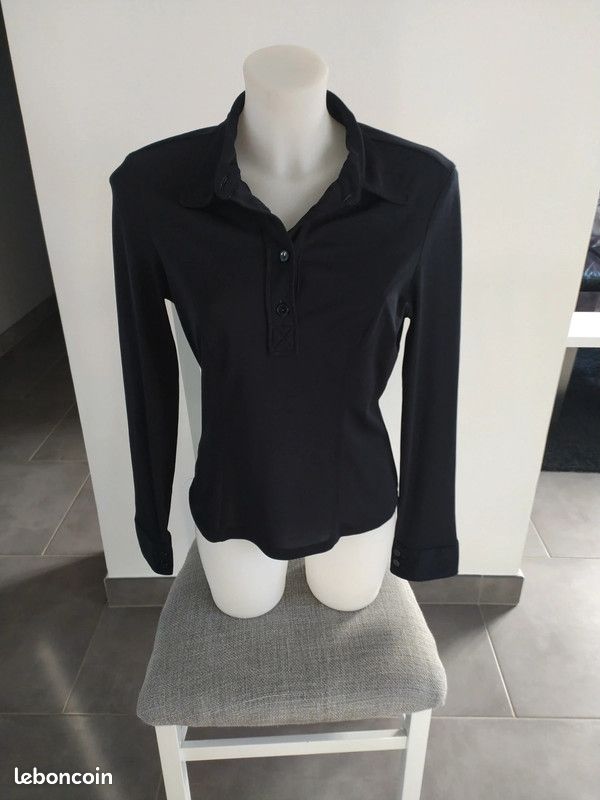 Chemise Noire United Colors Of Benetton Homme, Taille M, Coupe Slim, Manches Longues