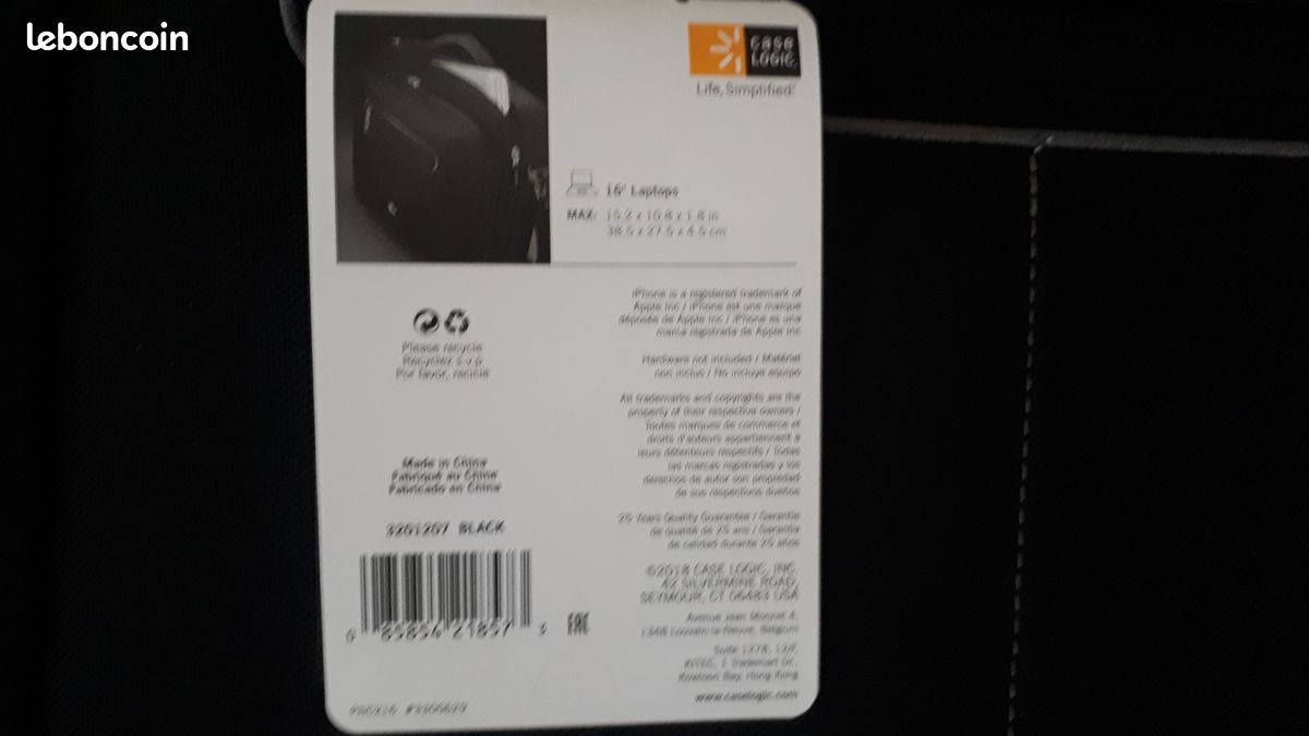 Sac ordinateur 16 pouces case logic neuf (image 1)
