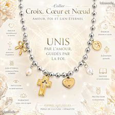 Collier Croix, Cœur et Nœud – Amour, Foi et Lien Éternel – Acier Inoxydable – Bijou Symbolique – Cadeau Femme (image 1)