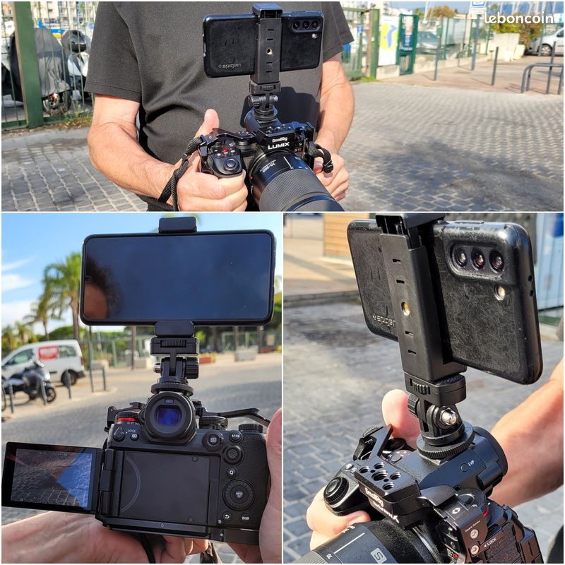 📸 1 Support de téléphone universel et 1 adaptateur griffe flash pour appareil photo – Neufs (image 2)