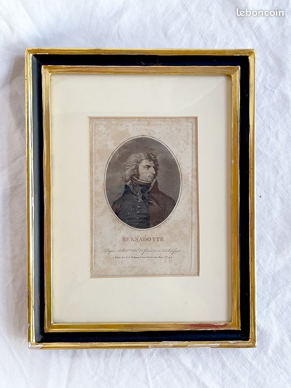 Estampe portrait du général Jean-Baptiste Bernadotte 18ème siècle (image 1)
