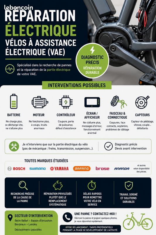 Réparation électrique de vélos à assistance électrique (VAE) (image 1)