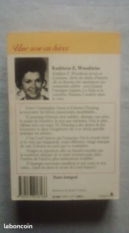 Une rose en hiver - Kathleen E. Woodiwiss - Roman d'amour - format poche de 467 pages (ange57) (image 2)
