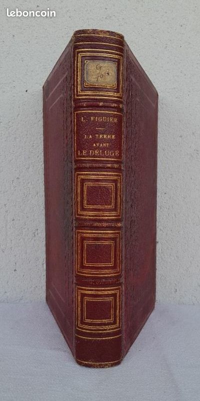 L. Figuier - La terre avant le déluge - 1879 - Reliure signée A. Fontaine (image 1)