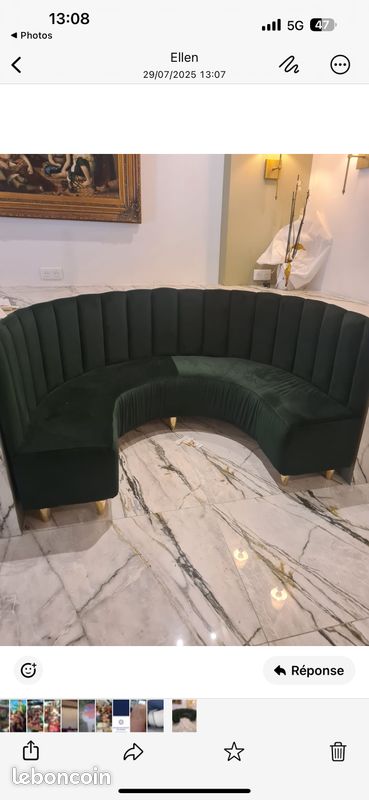 Banquette verte neuve (image 1)