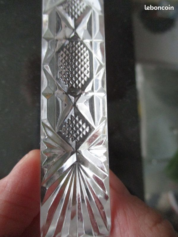 Set De 11 Porte-couteaux En Cristal Ciselé - Années 60 - Vintage - Transparent