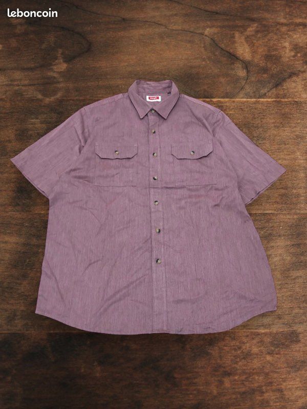Chemise Utilitaire De Pêche Wrangler – Manches Courtes, Boutonnée, Taille 3XL Homme