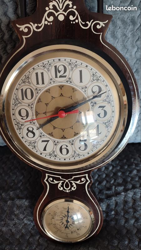 Horloge Murale Vintage 30 Cm Avec Thermomètre & Hygromètre – Silencieuse Quartz, Cadran Blanc Chiffres Arabes, Gris Anthracite