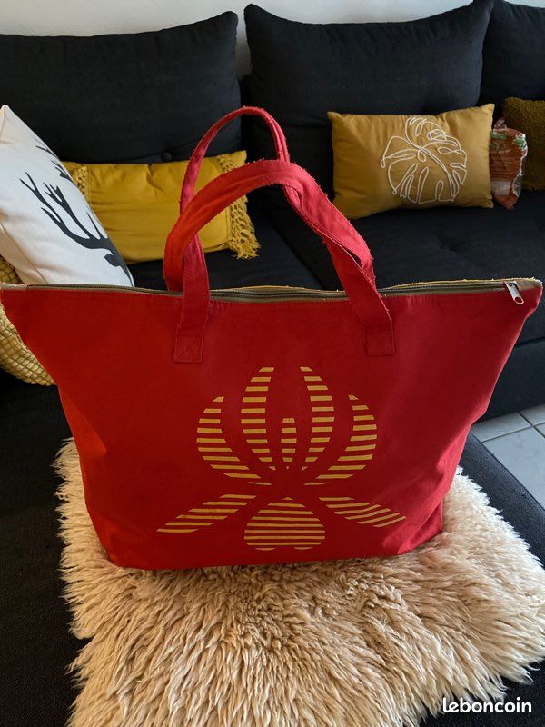 Sac cabas rouge et jaune (image 1)
