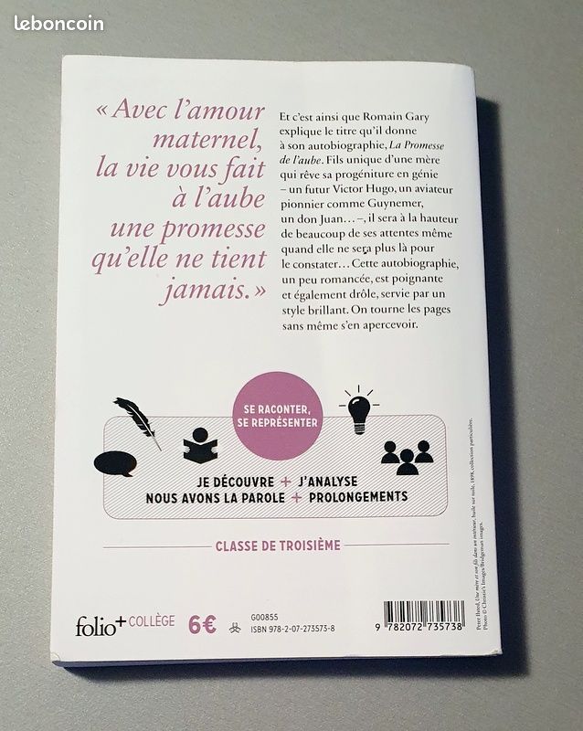 Livre pour collège - roman La promesse de l' Aube (image 2)