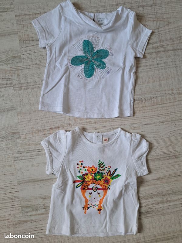 T-shirts manches courtes fille 6 mois (image 1)